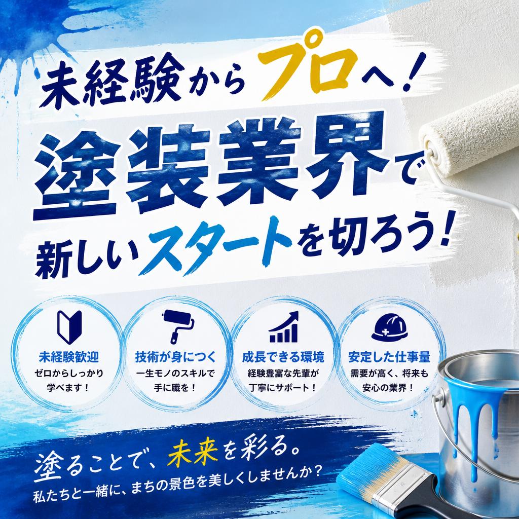未経験からプロへ！塗装業界で新しいスタートを切ろう！